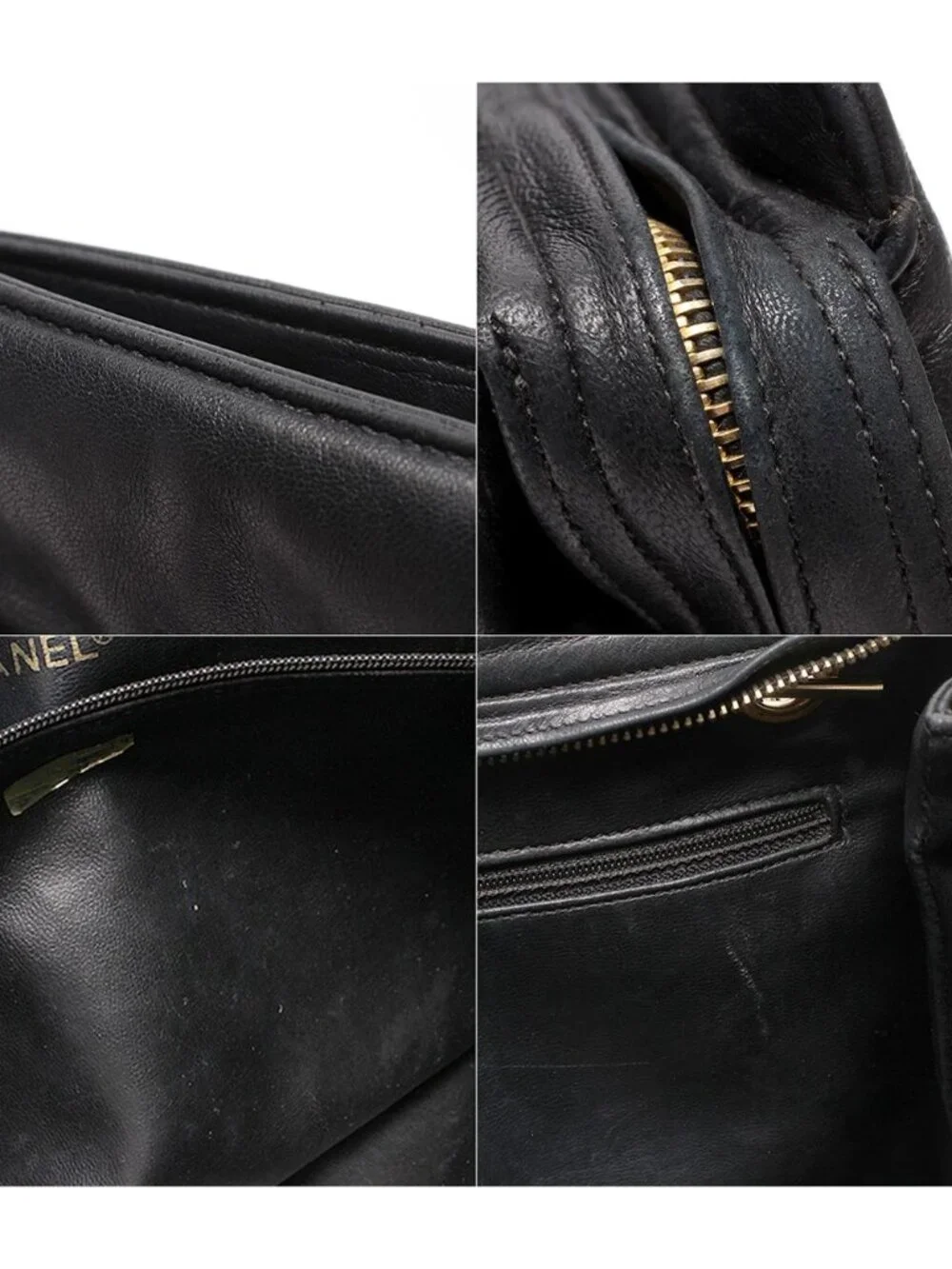 Chanel Chain Shoulder Bag Gold Quilted